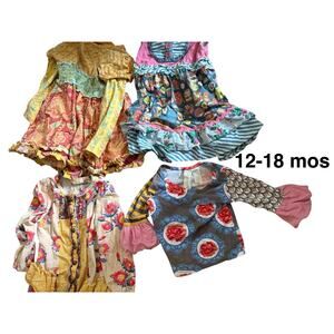 Lot of (4) Matilda Jane Baby Toddler Size 12-18 Summer Fall Dress TopsRuffles